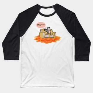 Never Grow Up Shirt Floor Is Lava T Shirt Funny Cat Comic Baseball T-Shirt